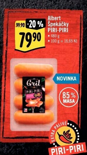 Špekáčky Piri-Piri Albert Gril