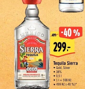 Tequila stříbrná Sierra