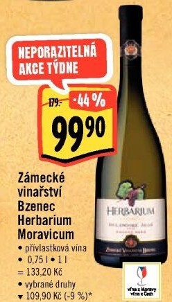 Vína Herbarium Moravicum Zámecké vinařství Bzenec - přívlastková