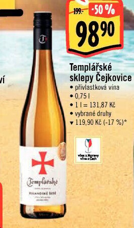 Vína Templářské sklepy Čejkovice - přívlastková