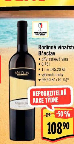 Vína Vinařství Břeclav - přívlastková