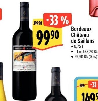 Víno Bordeaux Chateau de Saillans Sommelier Collection