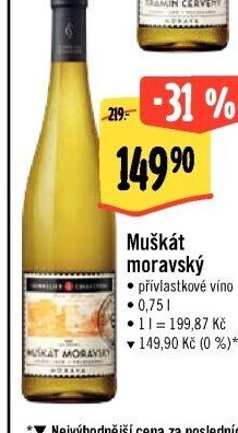 Víno Muškát moravský Sommelier Collection - přívlastkové