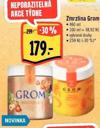 Zmrzlina v kelímku Grom