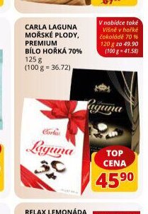 Carla Laguna, mořské plody, prémium bílo hořká 70%