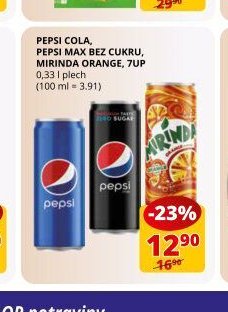 Pepsi cola, Pepsi max, Mirinda, 7UP