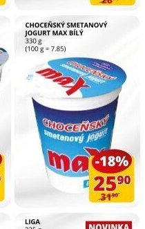 Choceňský smetanový jogurt Max bílý