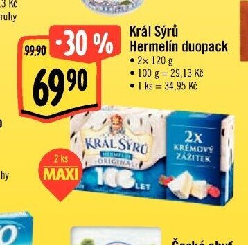 Král Sýrů Hermelín duopack