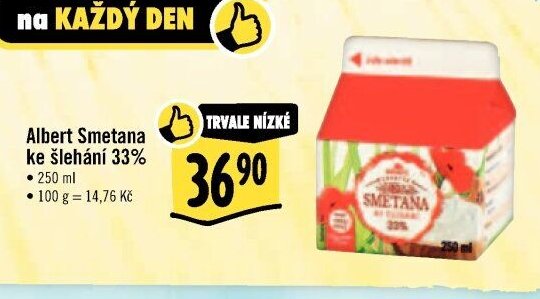 Albert Smetana ke šlehání 33%