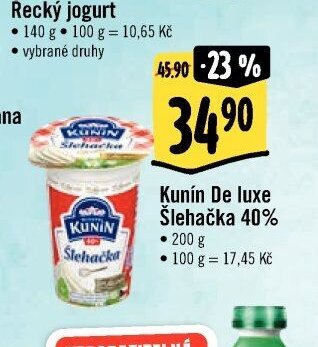 Kunín De luxe Šlehačka 40%
