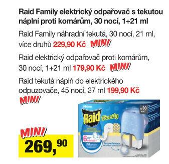 Odpařovač elektrický proti komárům Family Raid