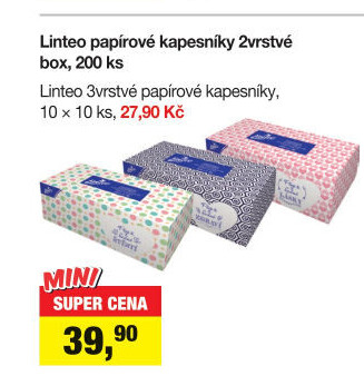 Papírové kapesníčky 2vrstvé Linteo - box