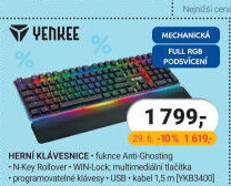 Herní klávesnice Yenkee YKB 3400
