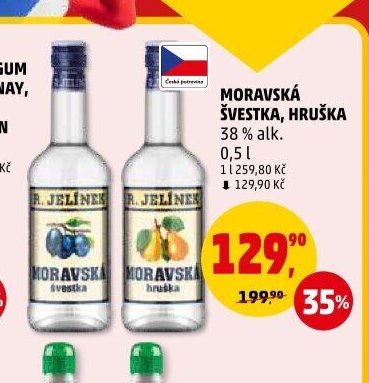 MORAVSKÁ ŠVESTKA, HRUŠKA 38 % alk. 0,5 l