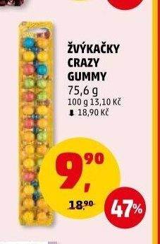ŽVÝKAČKY CRAZY GUMMY 75,6 g