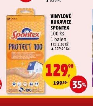 VINYLOVÉ RUKAVICE SPONTEX 100 ks