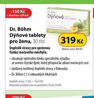 Dr. Böhm Dýňové tablety pro ženu, 30 tbl.
