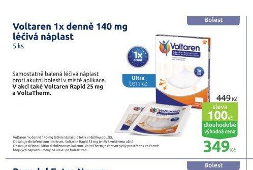 Voltaren 1x denně 140 mg léčivá náplast