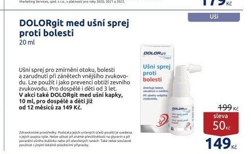 DOLORgit med ušní sprej proti bolesti