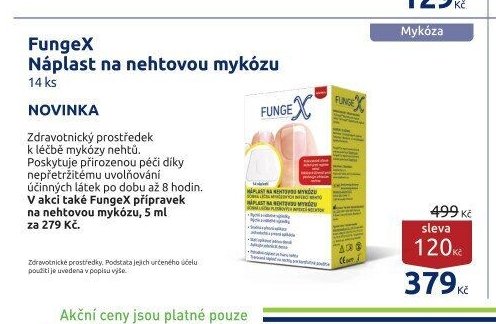 FungeX Náplast na nehtovou mykózu 14 ks