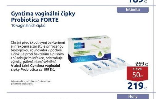 Gyntima vaginální čípky Probiotica FORTE