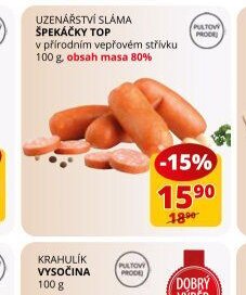 Uzenářství Sláma Špekáčky Top 100 g