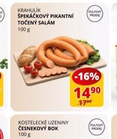 Krahulík Špekáčkový pikantní točený salám 100 g