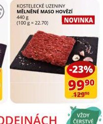 Kostelecké uzeniny Mělněné maso hovězí 440 g