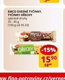 Emco ovesné tyčinky, tyčinky ořechy