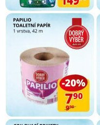 Papilio toaletní papír 1 vrstva, 42 m