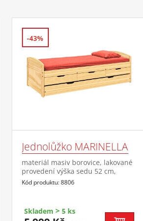 Jednolůžko MARINELLA - IDEA nábytek akcniletaky.com