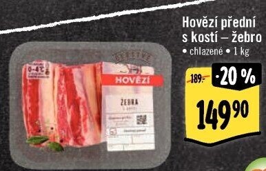 Hovězí přední s kostí - žebro Albert