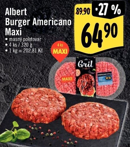Hovězíburger Americano Albert Gril