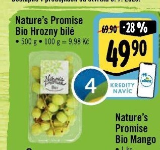 Hrozny bílé bio Nature'