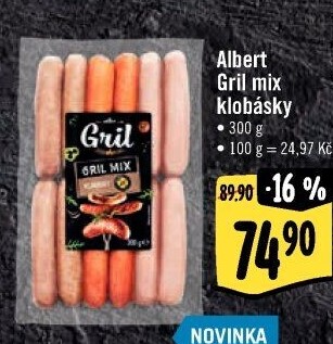 Klobásky Gril mix Albert Gril