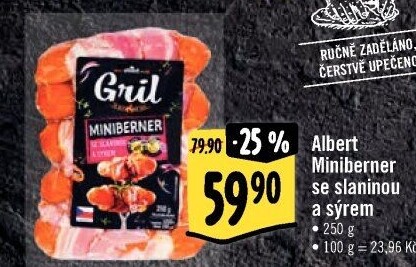 Miniberner se slaninou a sýrem Albert Gril