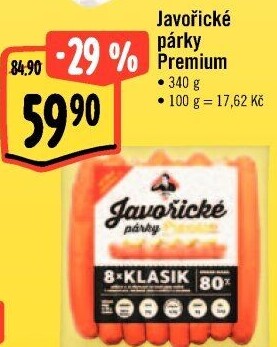 Párky javořické premium Kostelecké uzeniny