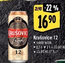 Pivo světlé Královský ležák 12° Krušovice