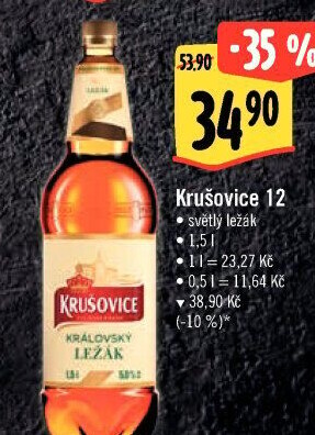 Pivo světlé Královský ležák 12° Krušovice