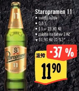 Pivo světlý ležák 11° Staropramen