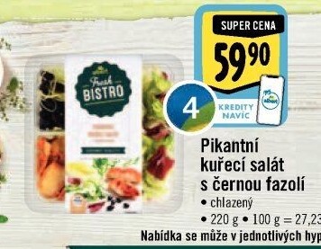 Salát pikantní kuřecí s černou fazolí Albert Fresh Bistro