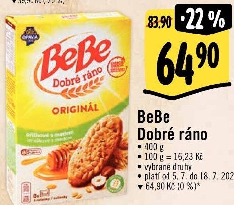 Sušenky BeBe Dobré ráno Opavia