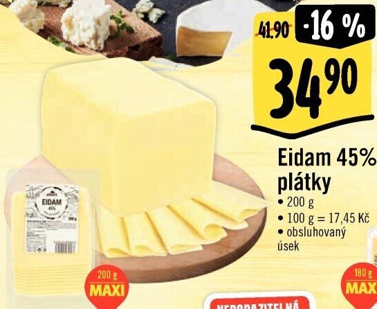 Sýr Eidam 45% Albert