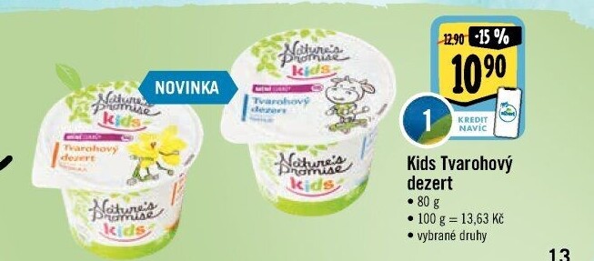 Tvarohový dezert Kids Nature'