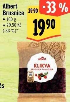 Brusinky klikvy sušené Albert