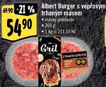 Burger s trhaným masem Albert Gril