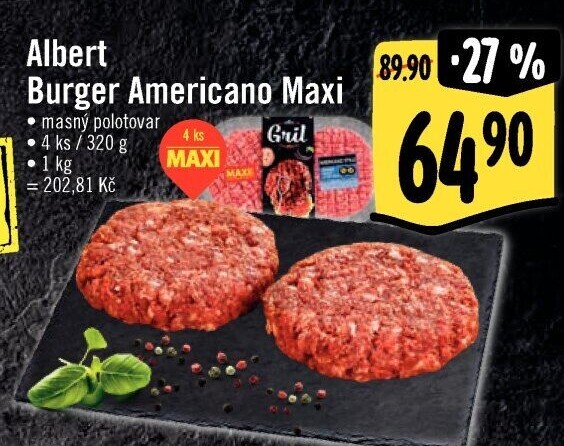 Hovězíburger Americano Albert Gril