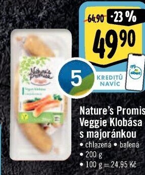 Klobása s majoránkou Veggie Nature'