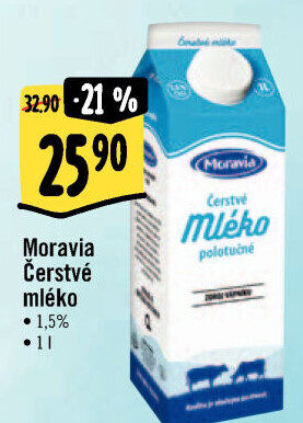 Mléko čerstvé Moravia - 1,5% polotučné