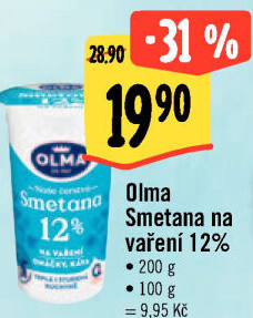 Smetana na vaření Olma 12%